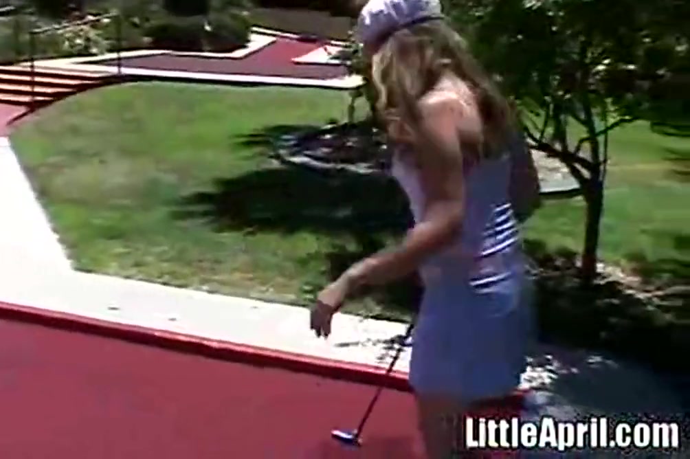 Little April In teen 18+ Goes Solo Outdoors