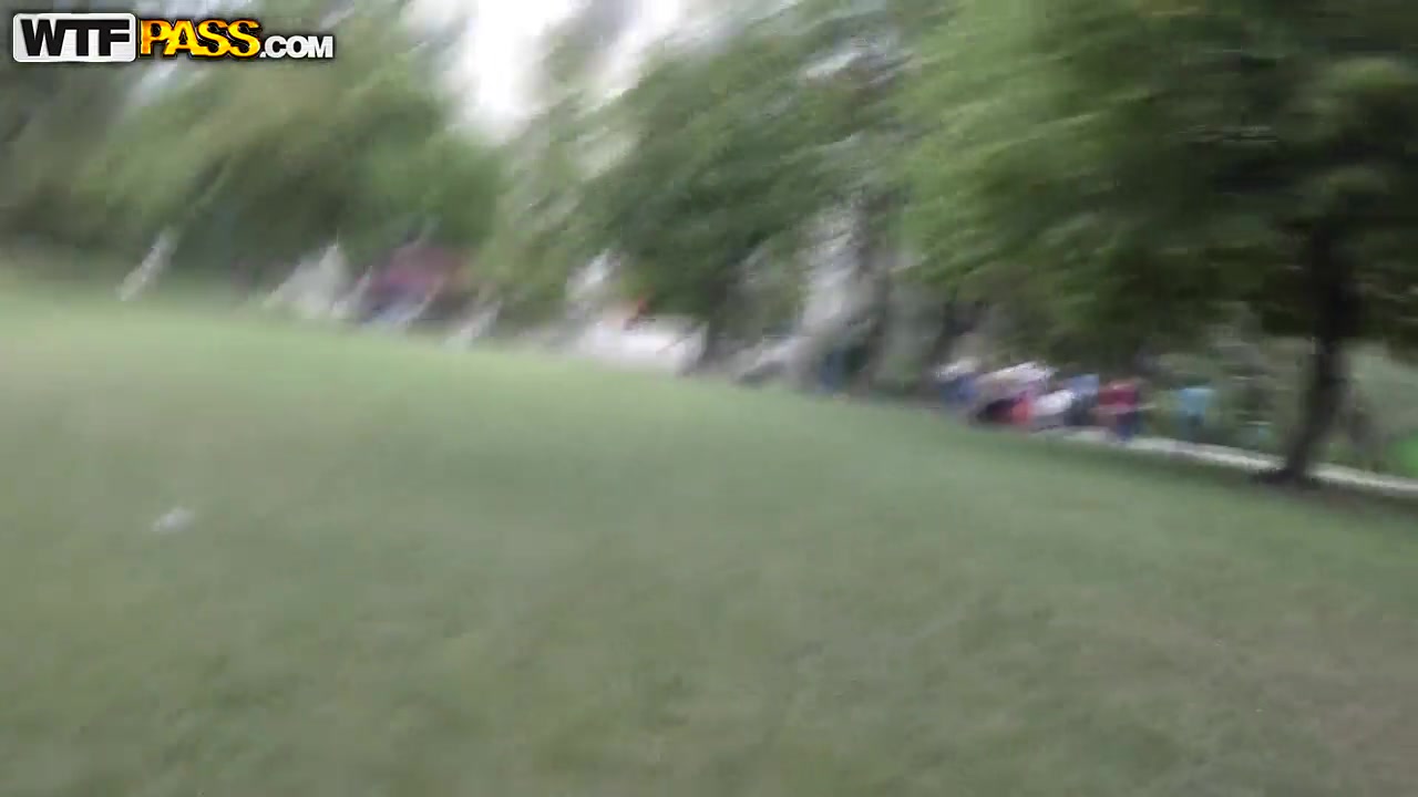 teen 18+ slut Amira Adara strips in park