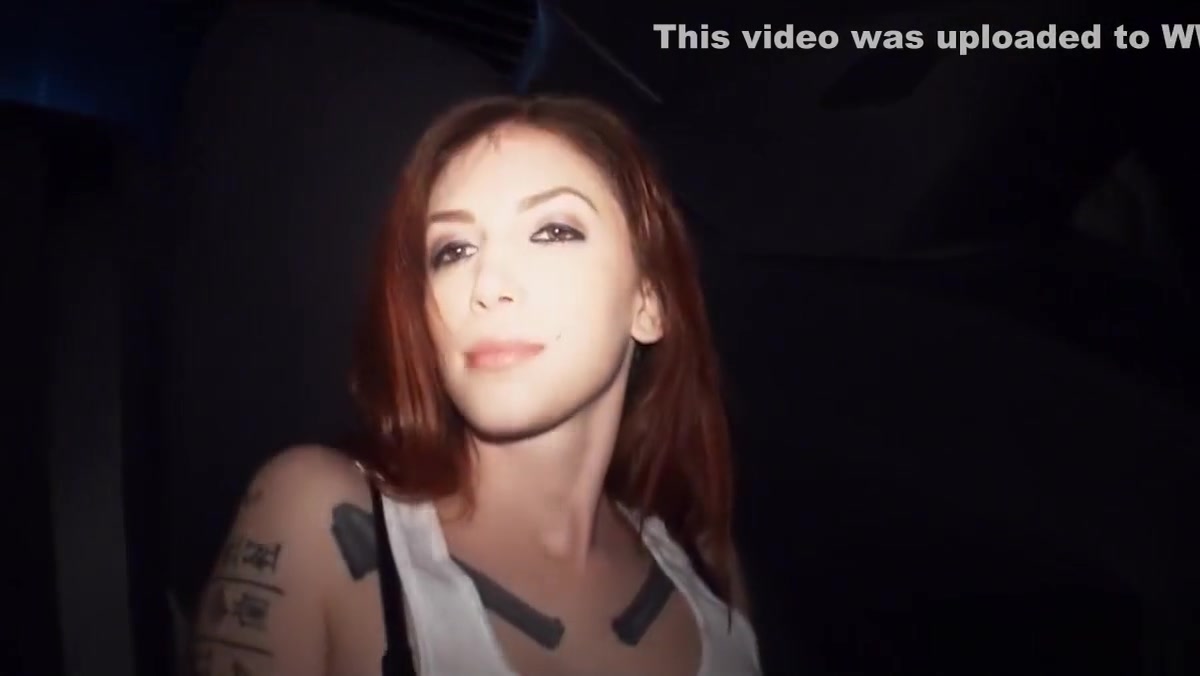 Redhead Hottie in Car with Tattoos