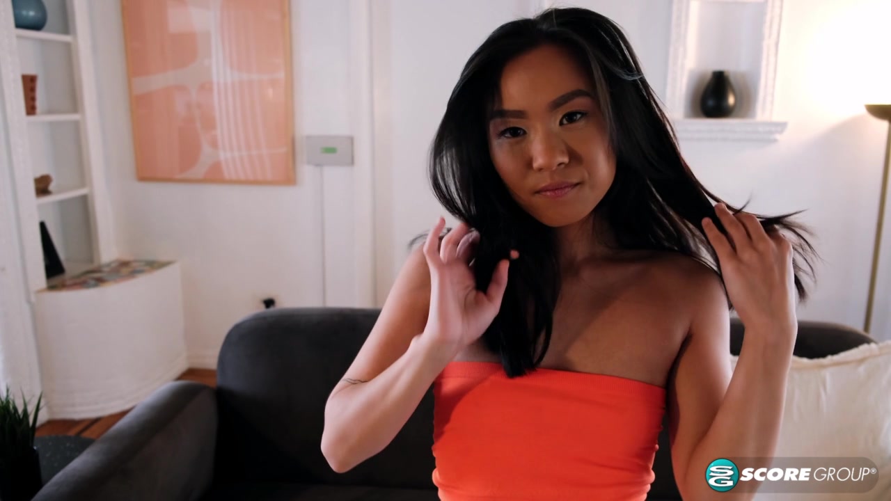 Asian cocktease Kimmy gives you a peek at her tiny tits and hairless pussy in a great masturbation scene.
