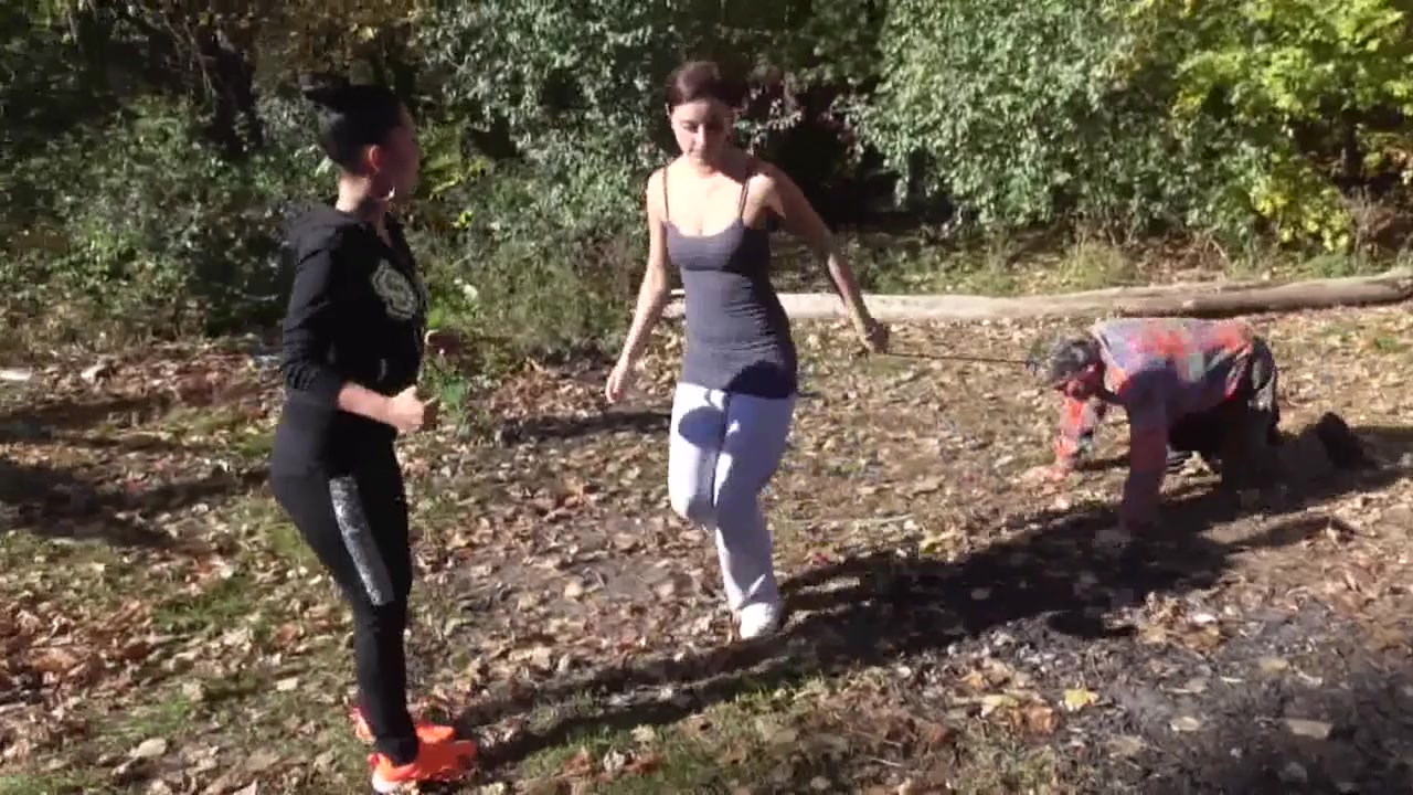 Long session in woods with grandpa pet slave - long version by Femdom Austria