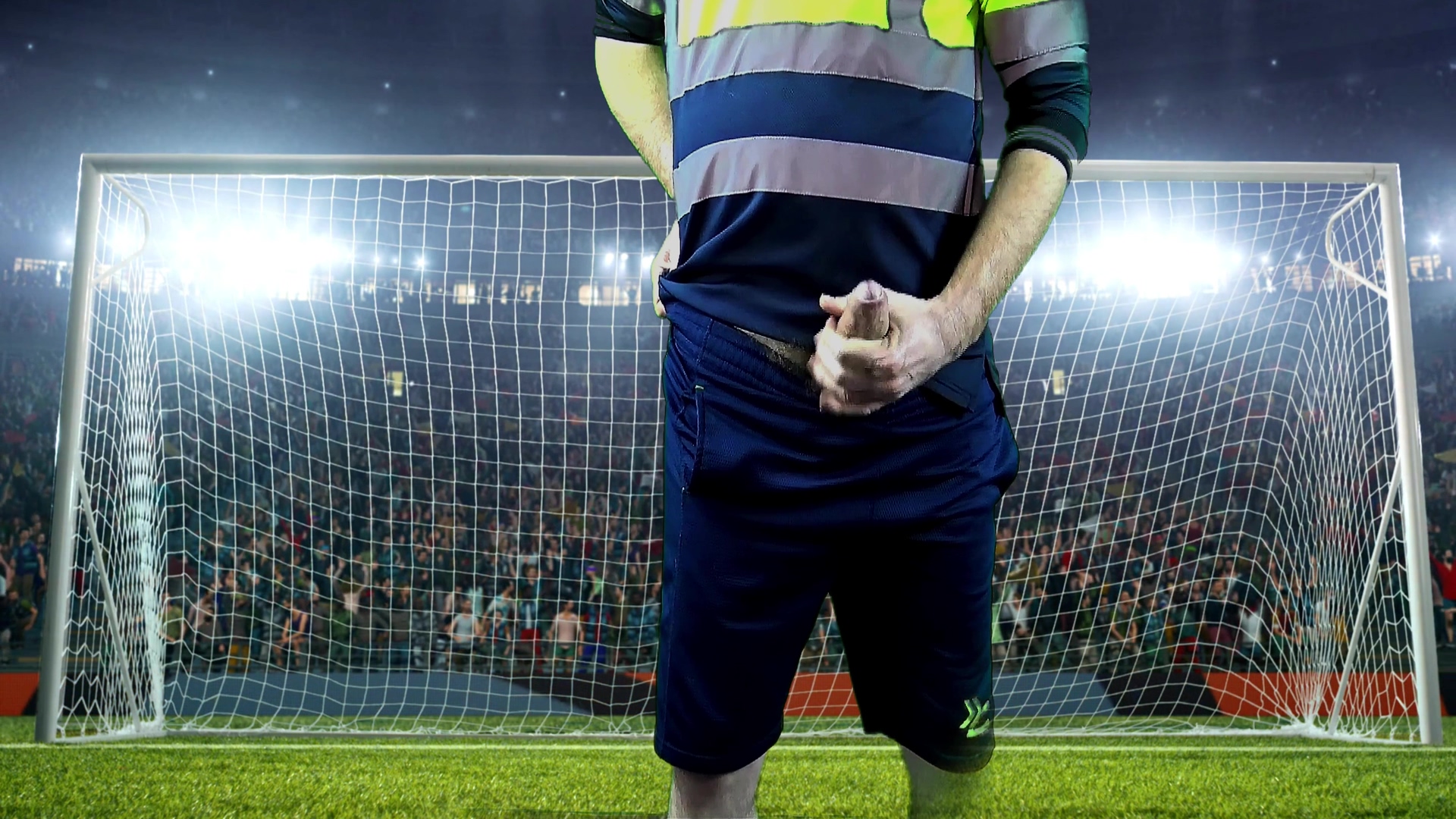 Horny Goalie Sprays The Champagne Of Masculinity During Big Match