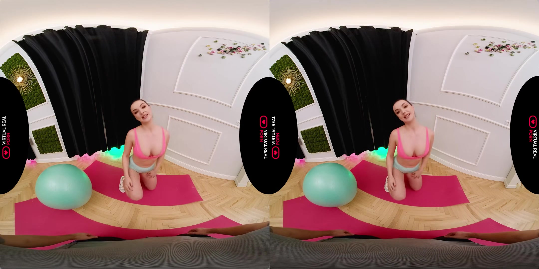 Oiled Workout - Working Out With Your Busty Brunette Virtual Girlfriend