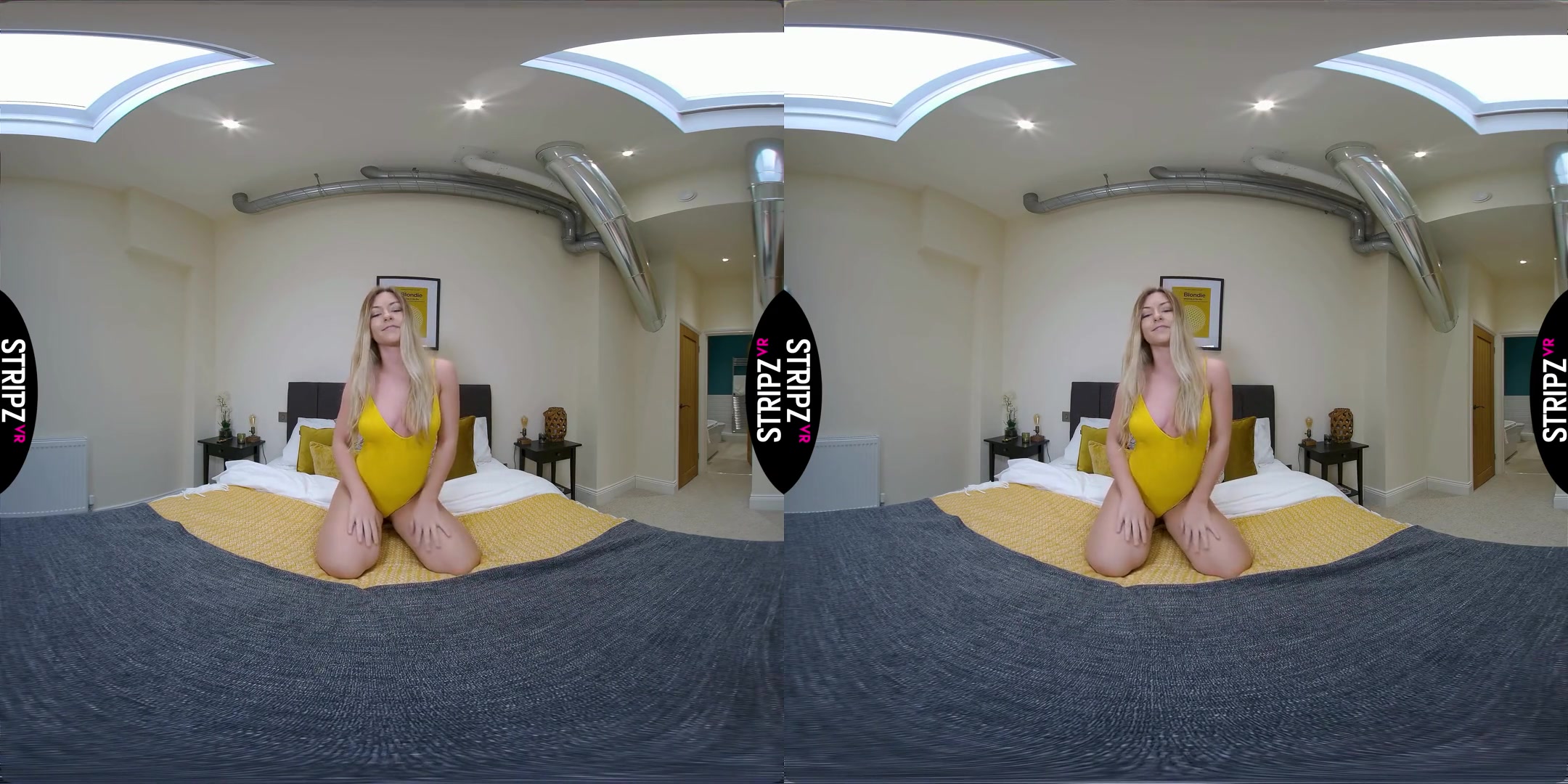 Buxom Babe - Big Tits Blonde Solo Striptease - SexLikeReal