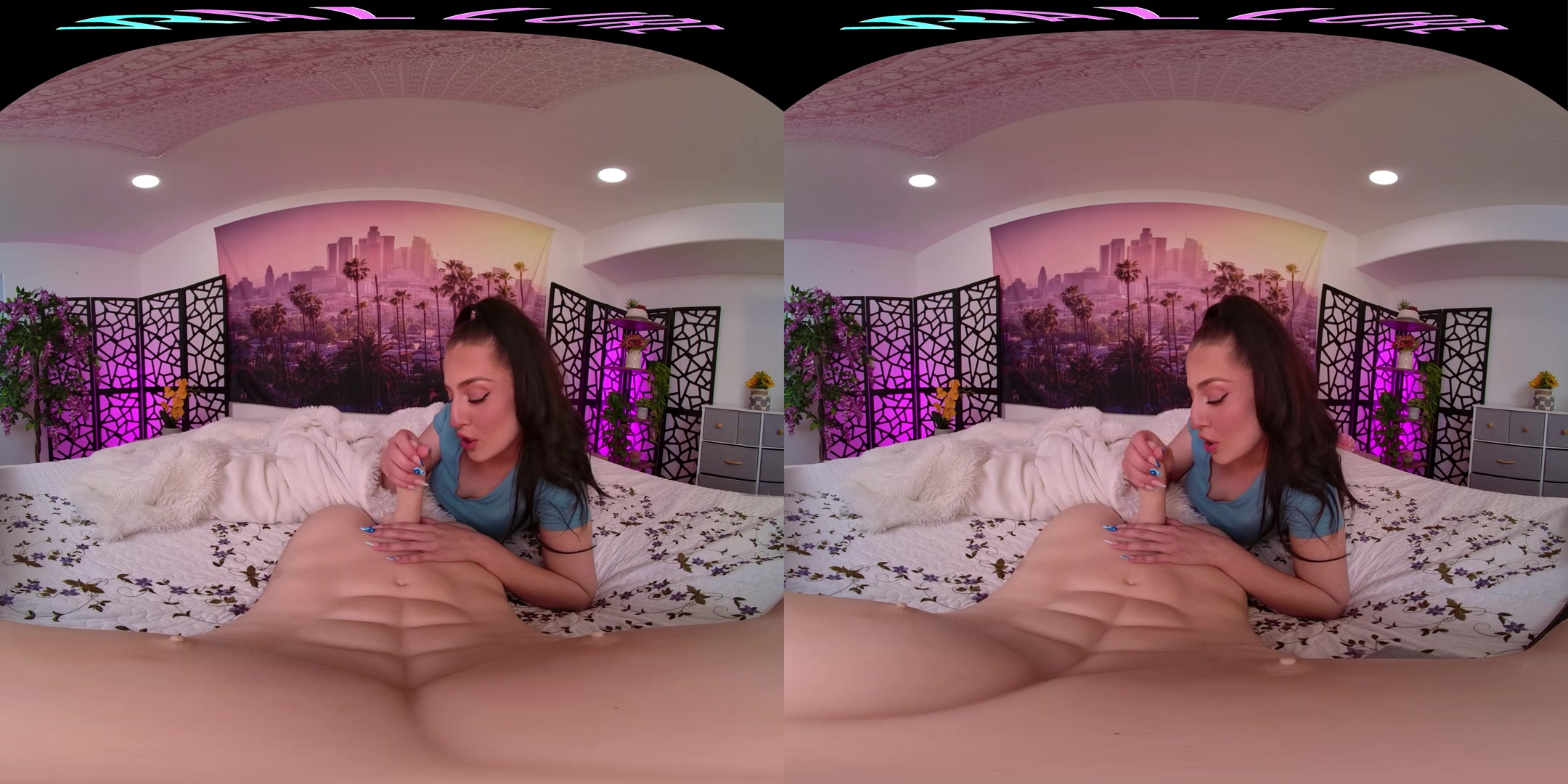 Your beautiful girlfriend puts on a show for you in virtual reality