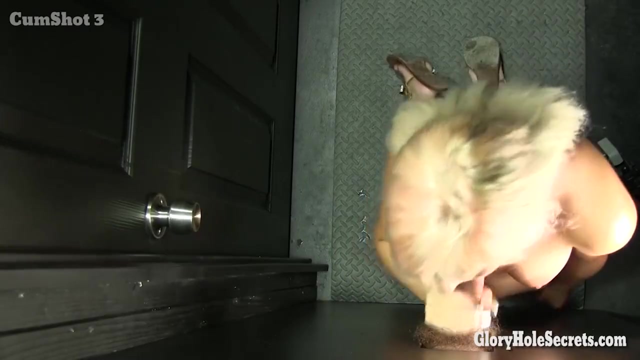 Blonde Hottie Sucks The Cum Out Cocks In Gloryhole