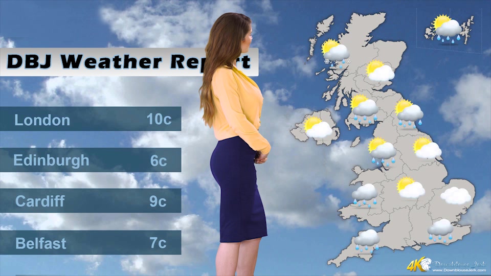 Katie Louise in Weather Report - DownblouseJerk