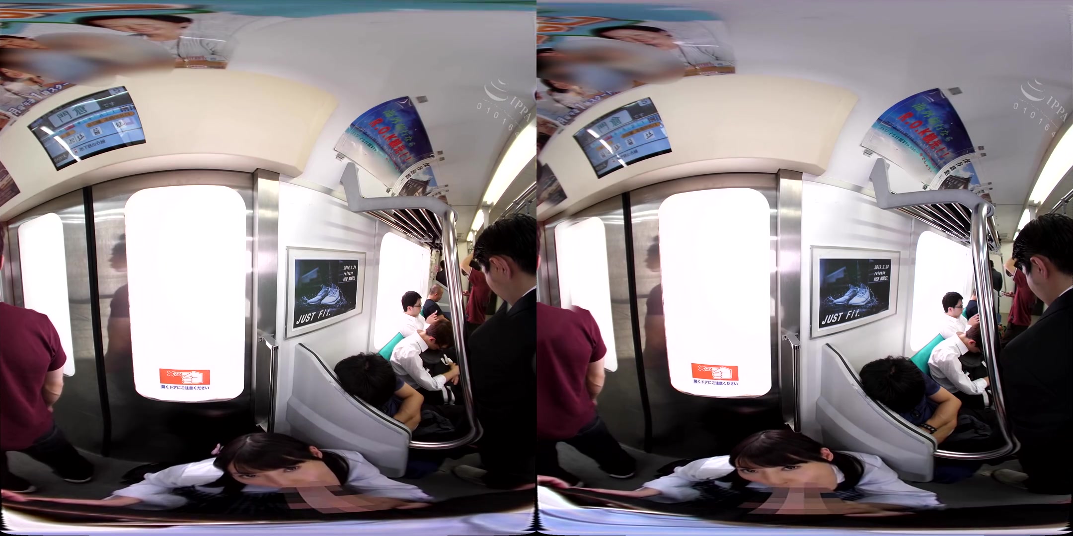 Sticky schoolgirls 18+ on the Train 2 - Asian Public Blowjob Fuck