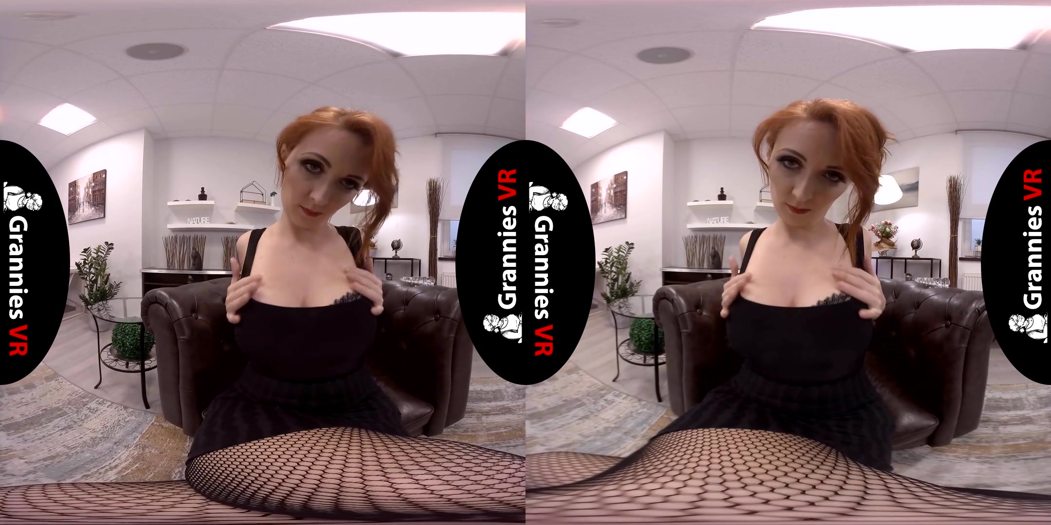Isabella Lui - Solo in Fishnet Stockings - Big Tits Granny Toying