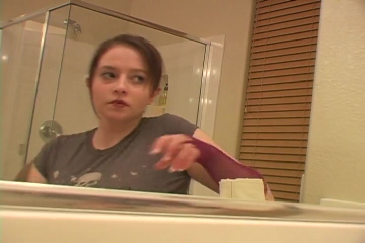 Kinky teen 18+ showing off in front of the mirror