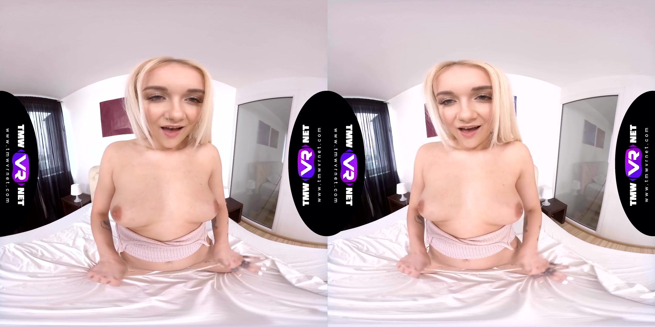 Bored Babe Rubs Pussy For Fun - Petite Blonde teen 18+ Solo on the Bed