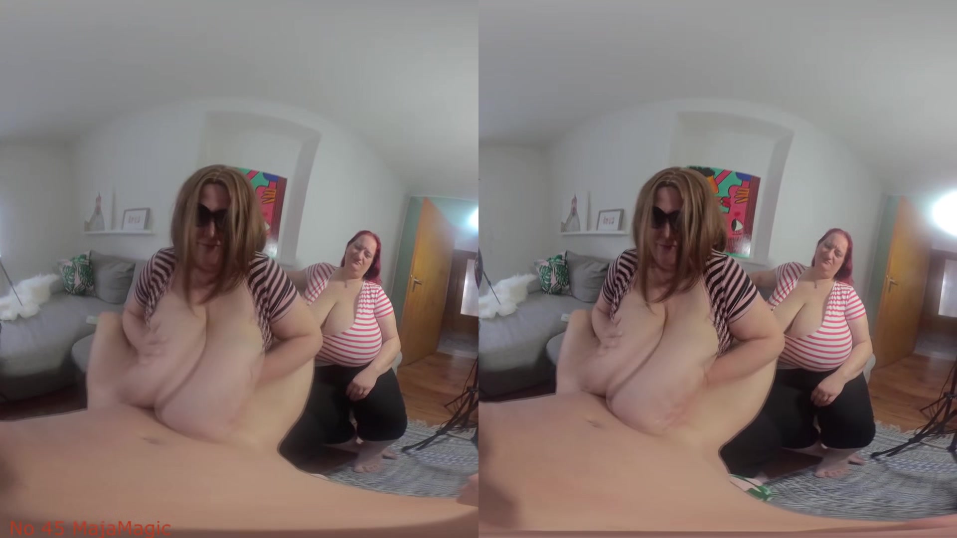 The Tittyfuck Competition: Maja versus Sunniva Round 2 - Who Will Win?; Huge Tits BBW Titfuck POV