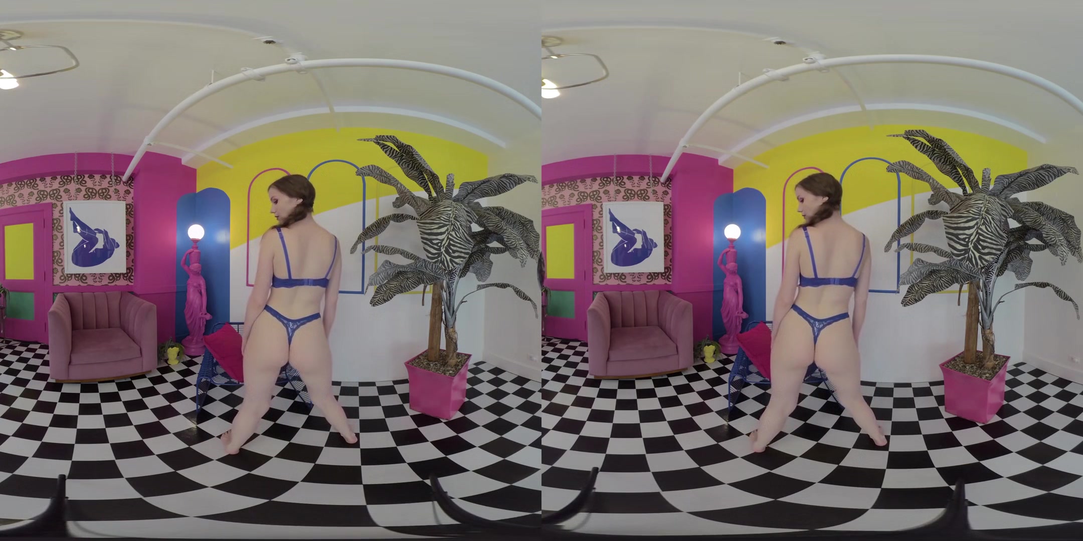 Vaporwave VR - Amateur Solo Model Teen Shaved Striptease