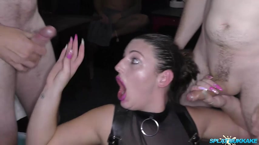 Lusty girls enjoy bukkake dick