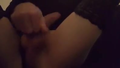 Horny crossdress stroking and some little dildoplay
