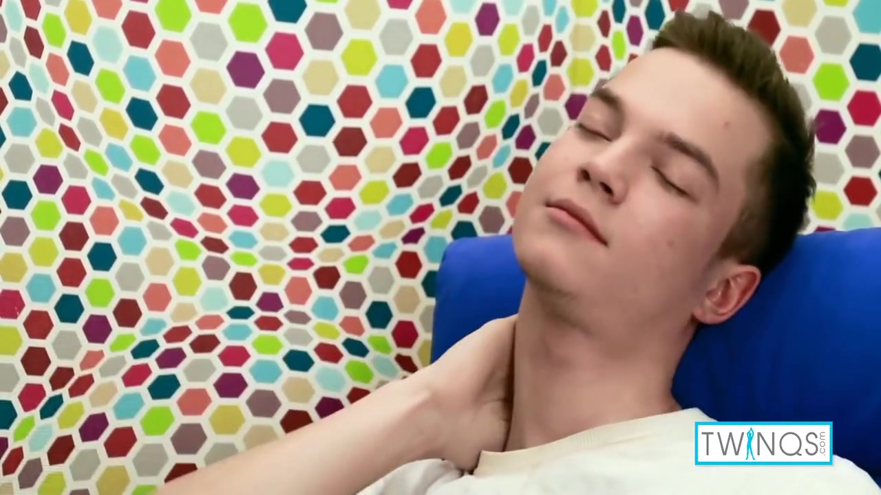 Skinny Big Dicked Brunette Masturbates With Gay Porn