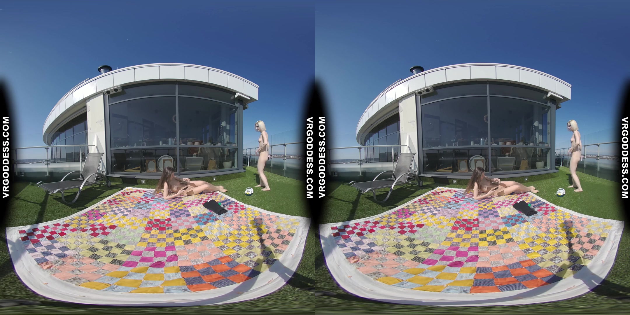 2 Hot Girls Rebeka Ruby And Ingrida Masturbating In The Sun With Glass Dildos Bubbles And Sunbathing