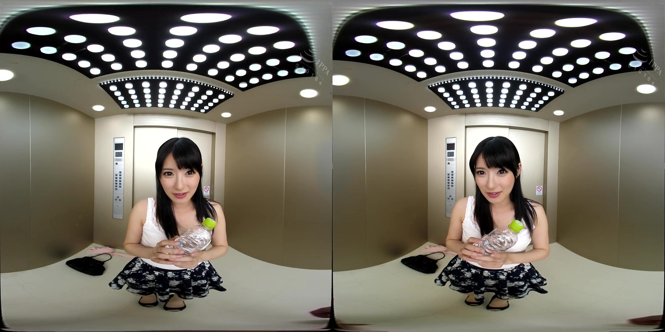 Trapped with a Woman in the Elevator 1 - Asian Public Sex Blowjob
