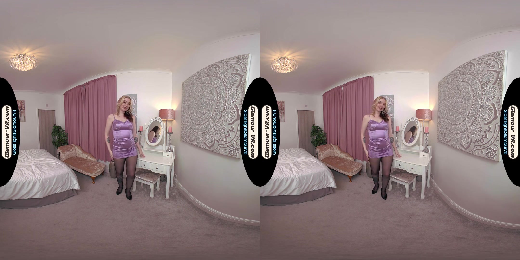 Em Yang Purple Dress With Black Glossy Legwear Special Thank You Reward Treat - 8k Vr