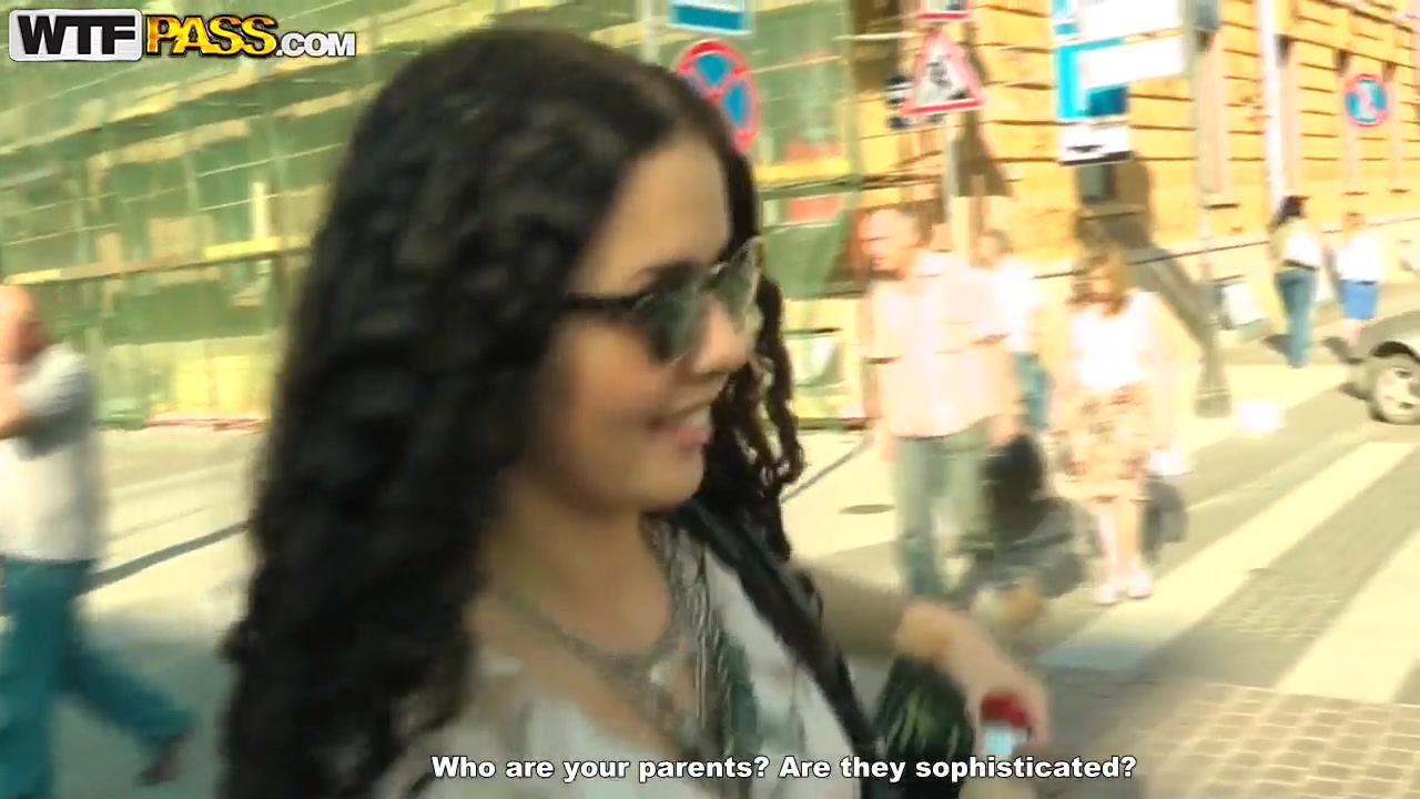 Young brunette Leonora looks pretty and makes me wild on the street