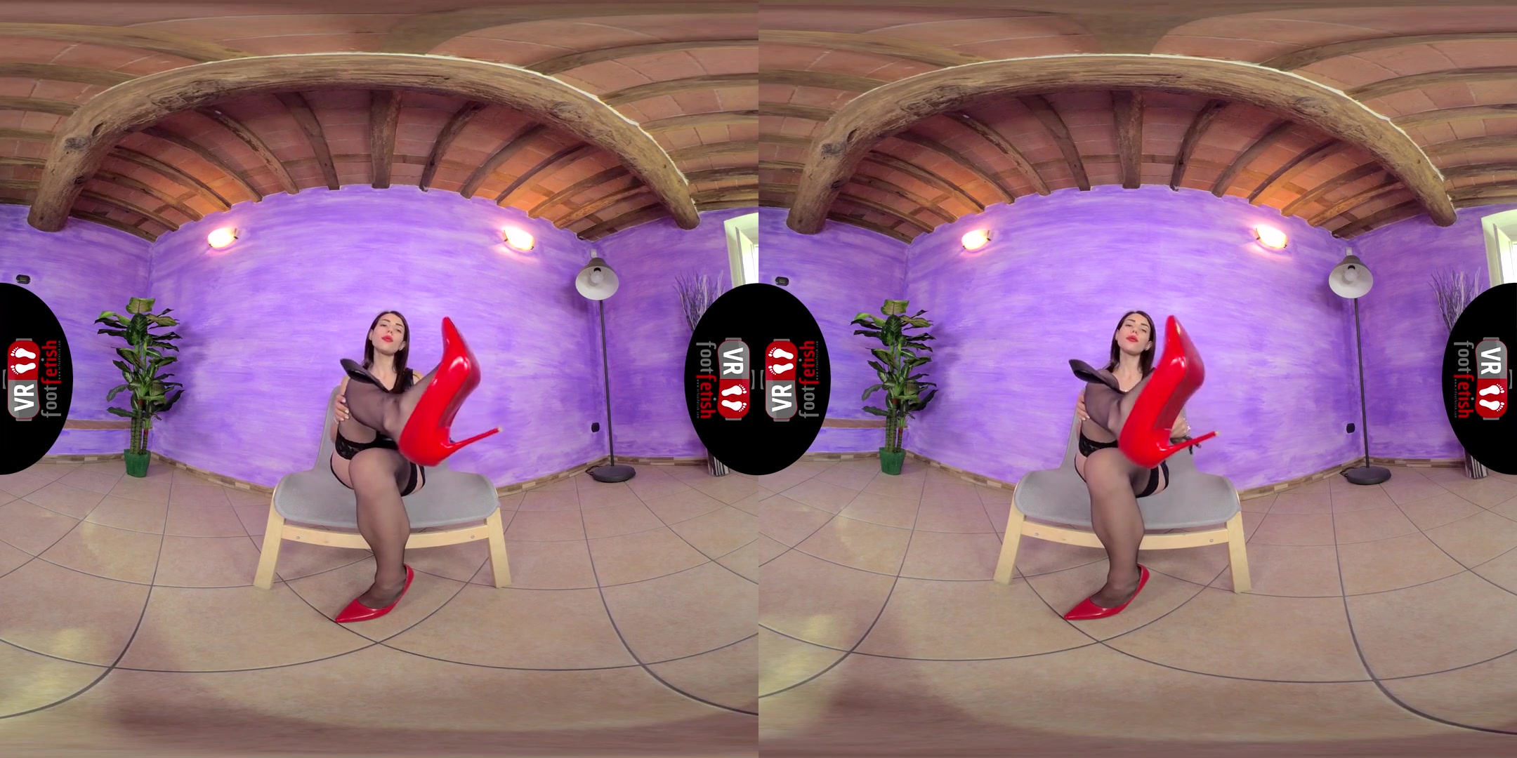 Sexy Mistress Petra Shows Off Her Amazing Feet; Foot Fetish VR Solo Nylon Stockings