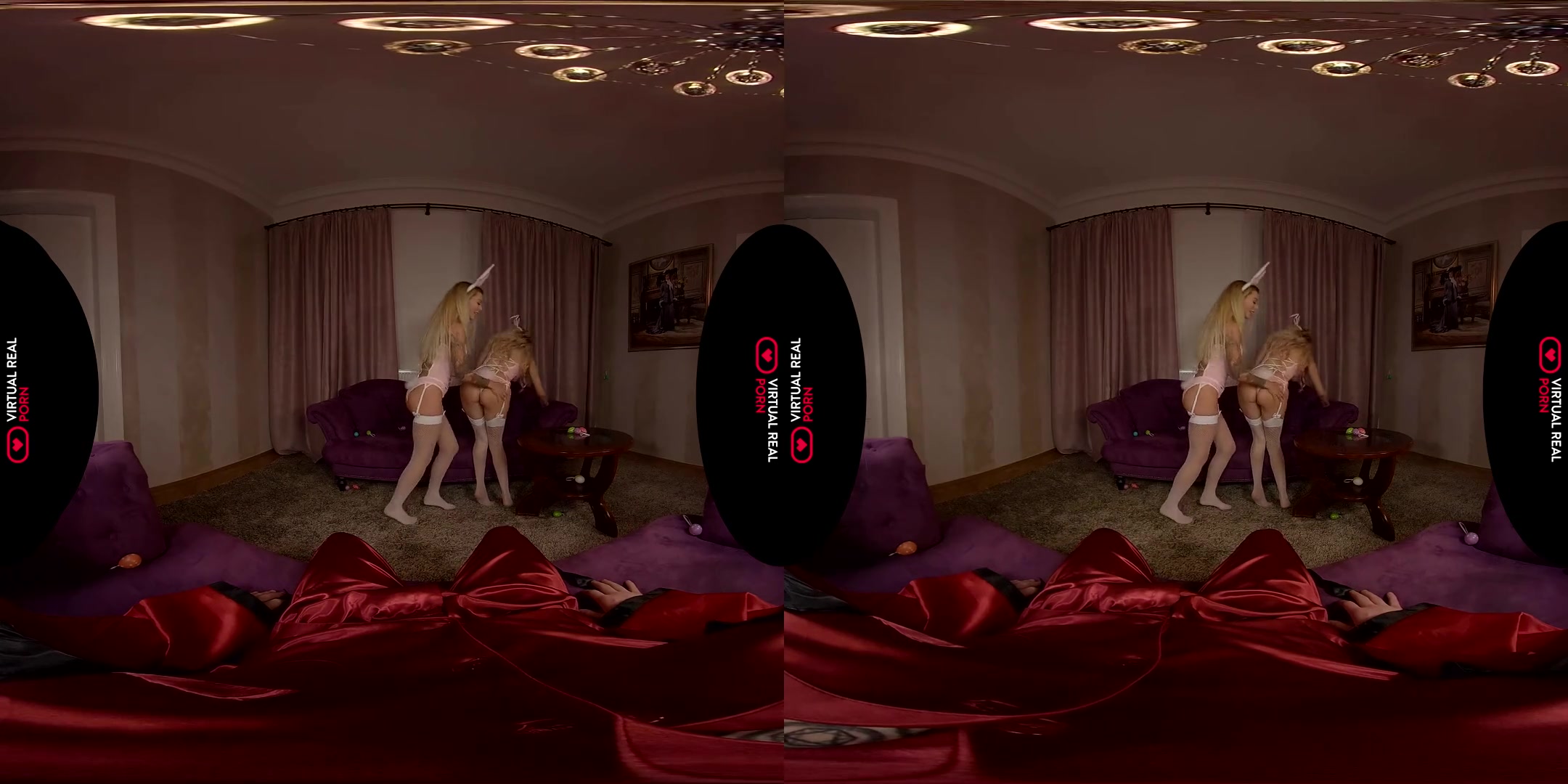 Easter Bunnies - Big Tits Blonde FFM Threesome - SexLikeReal