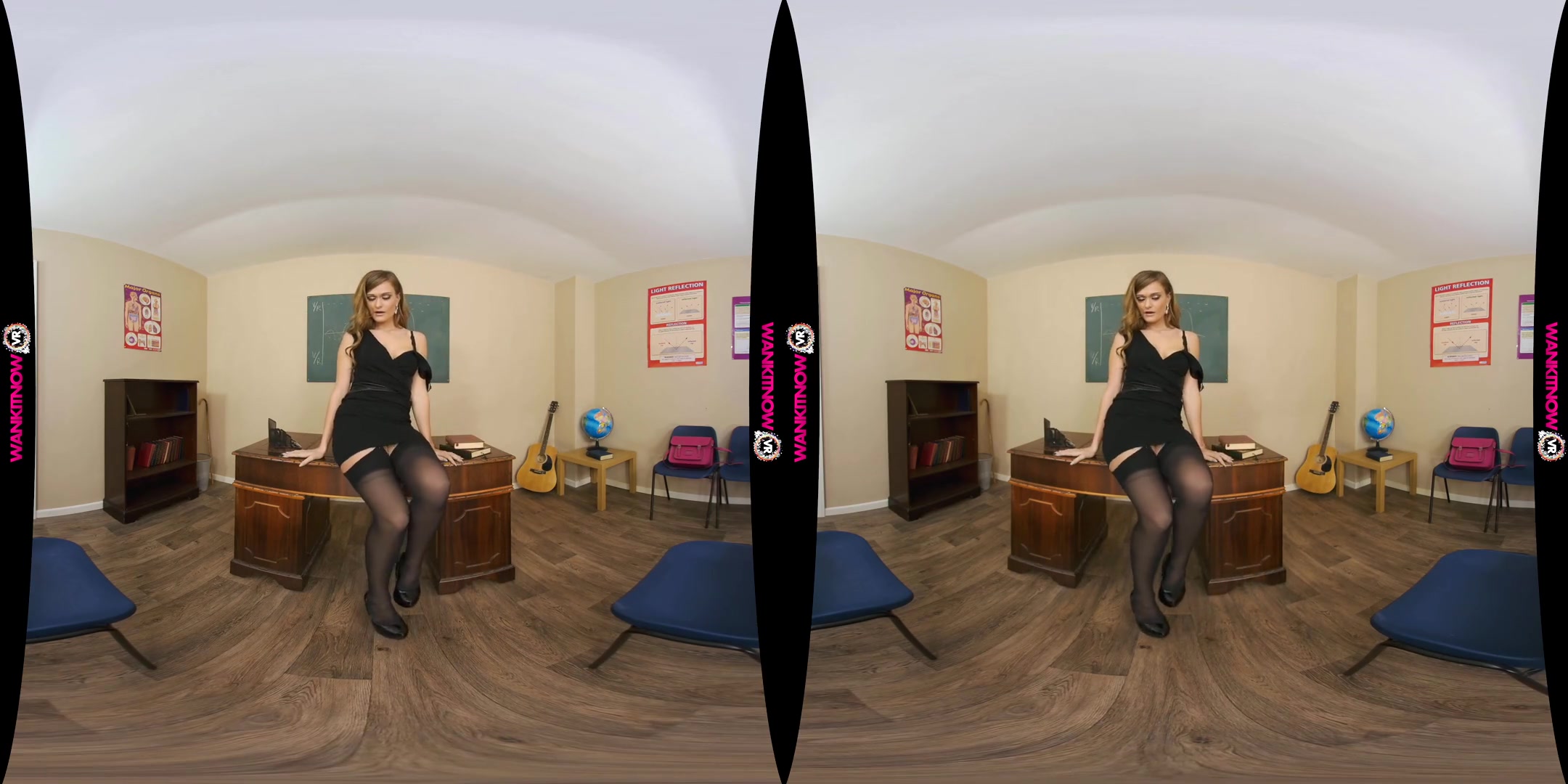 Focus & Wank - Sexy Teacher in Nylon Stockings Show Off for You