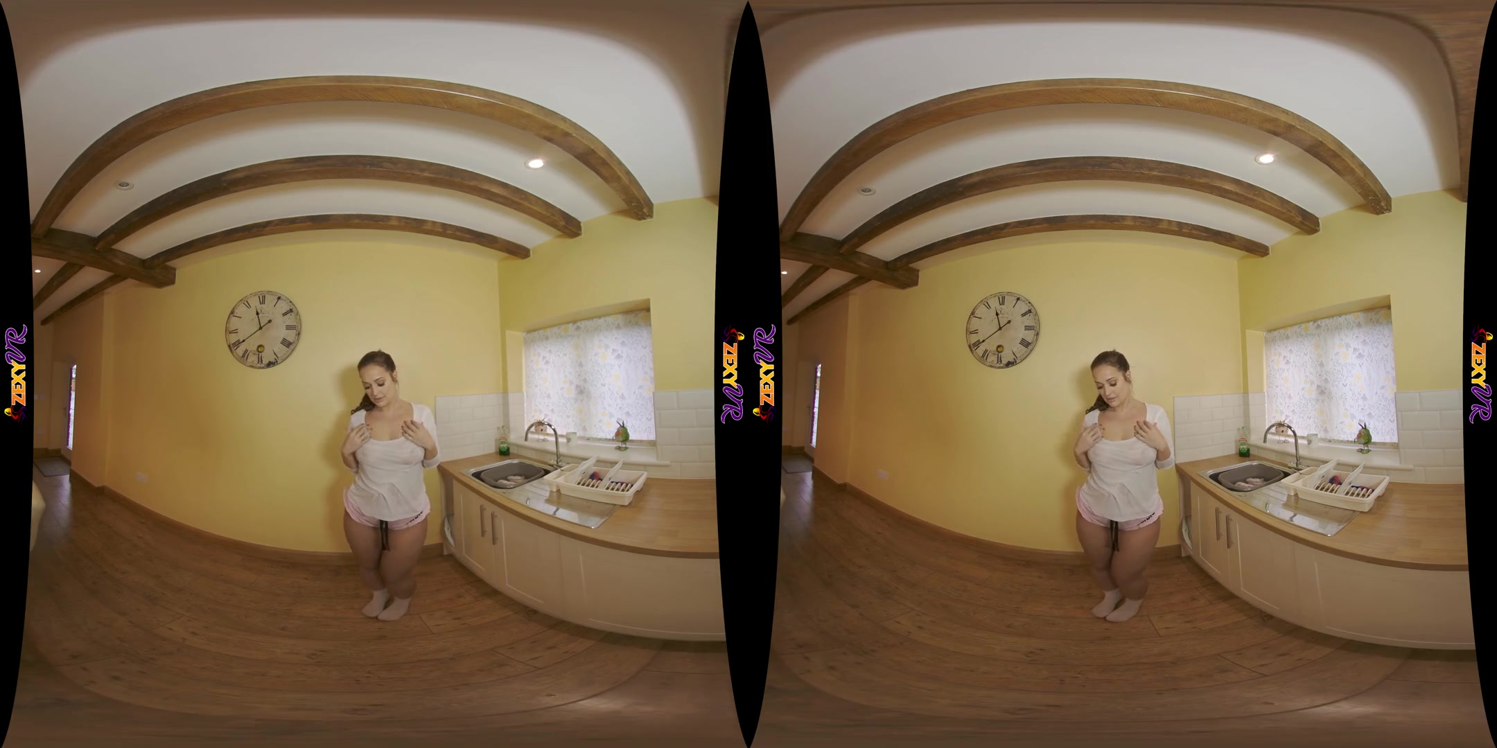 Soaped Up - Busty Virtual Girlfriend in the Kitchen