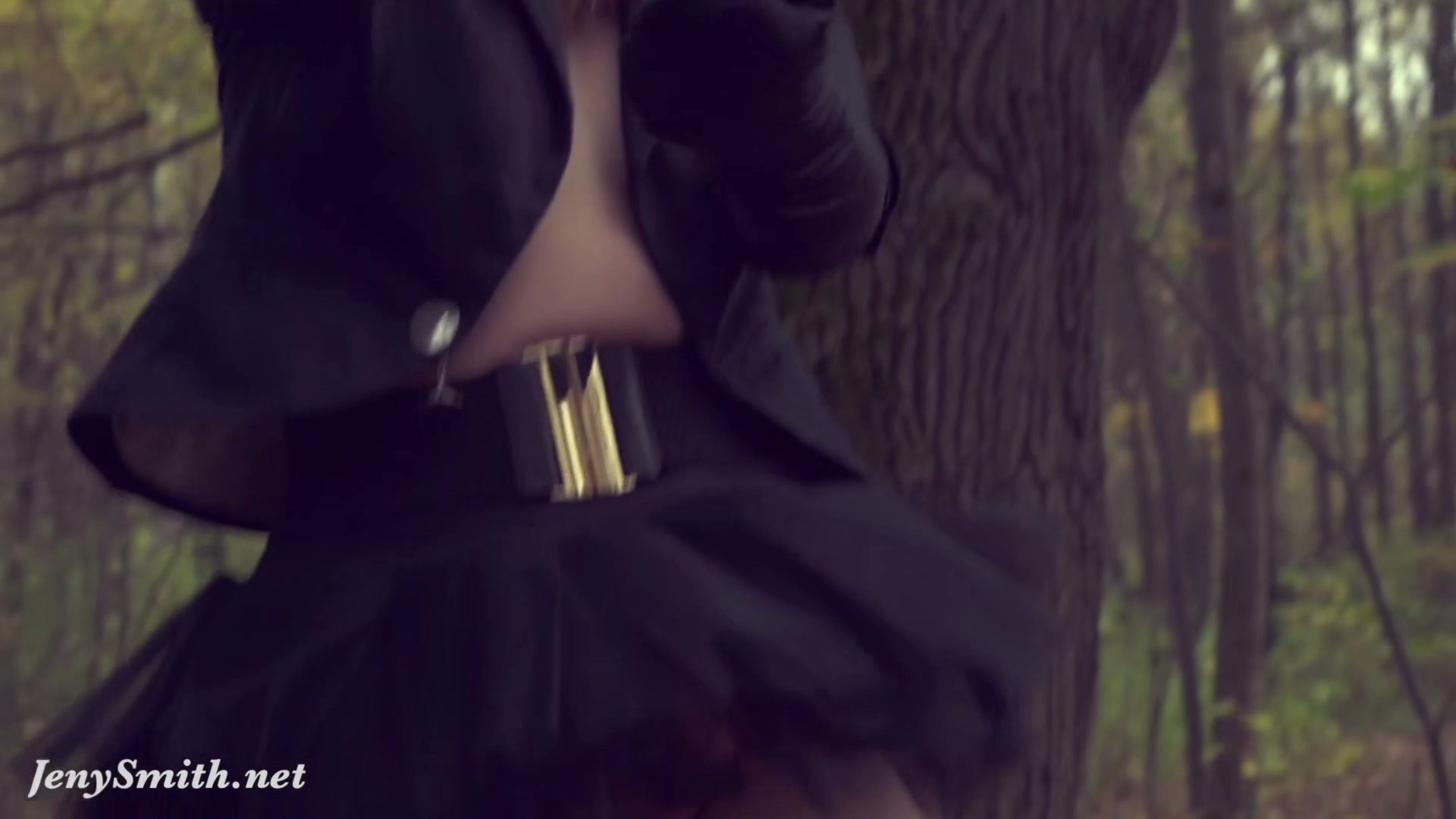 Take off my Halloween costume. Jeny Smith naked in forest