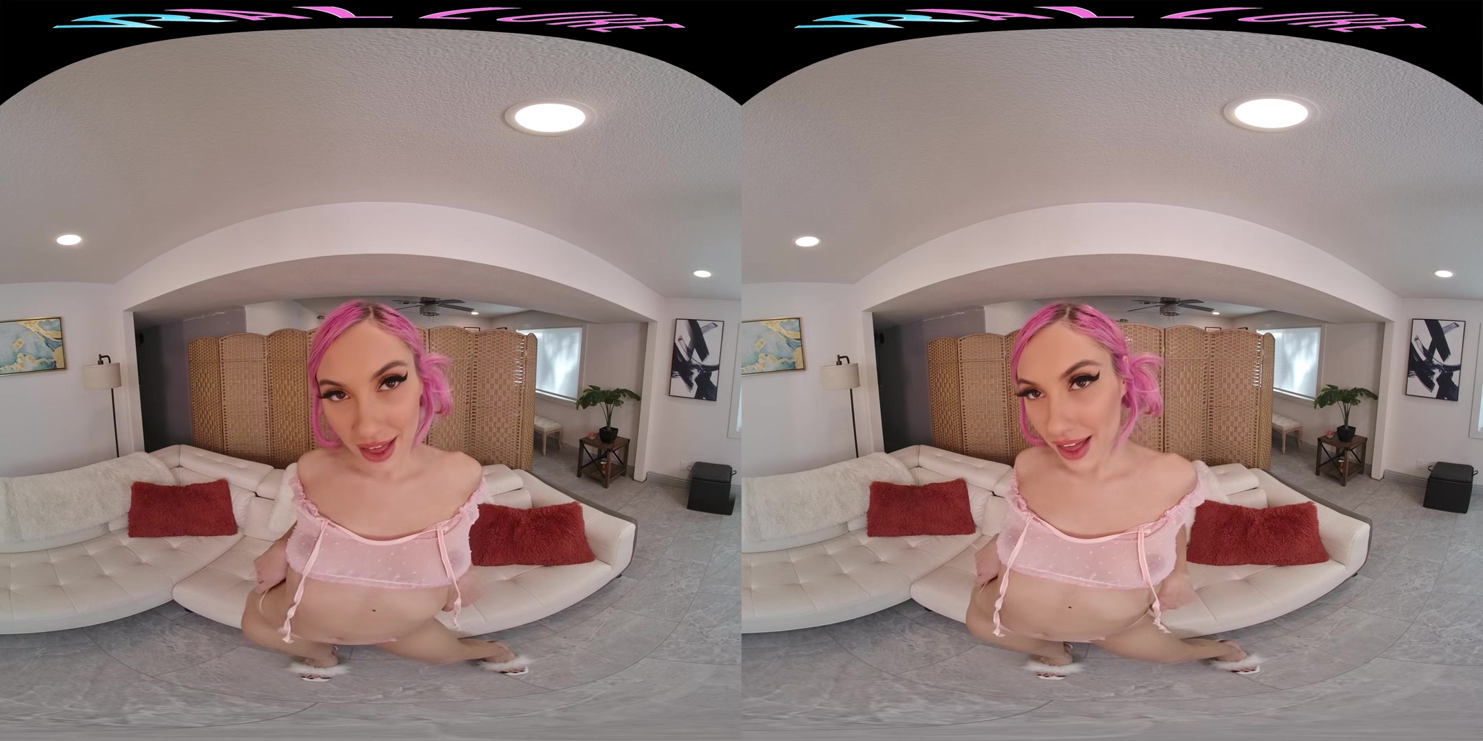 Petite babe puts on a show for you in virtual reality