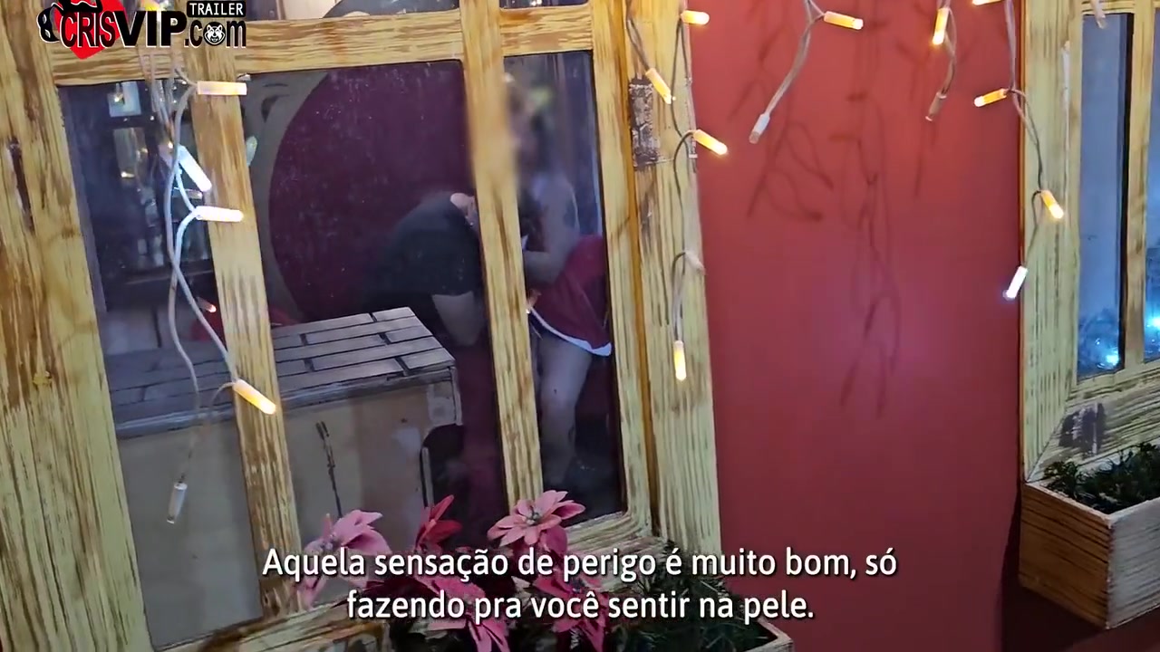 Cuckold Husband In Fucking In The Square Without A Condom And Receiving A Creampie In Front Of The Christmas Special