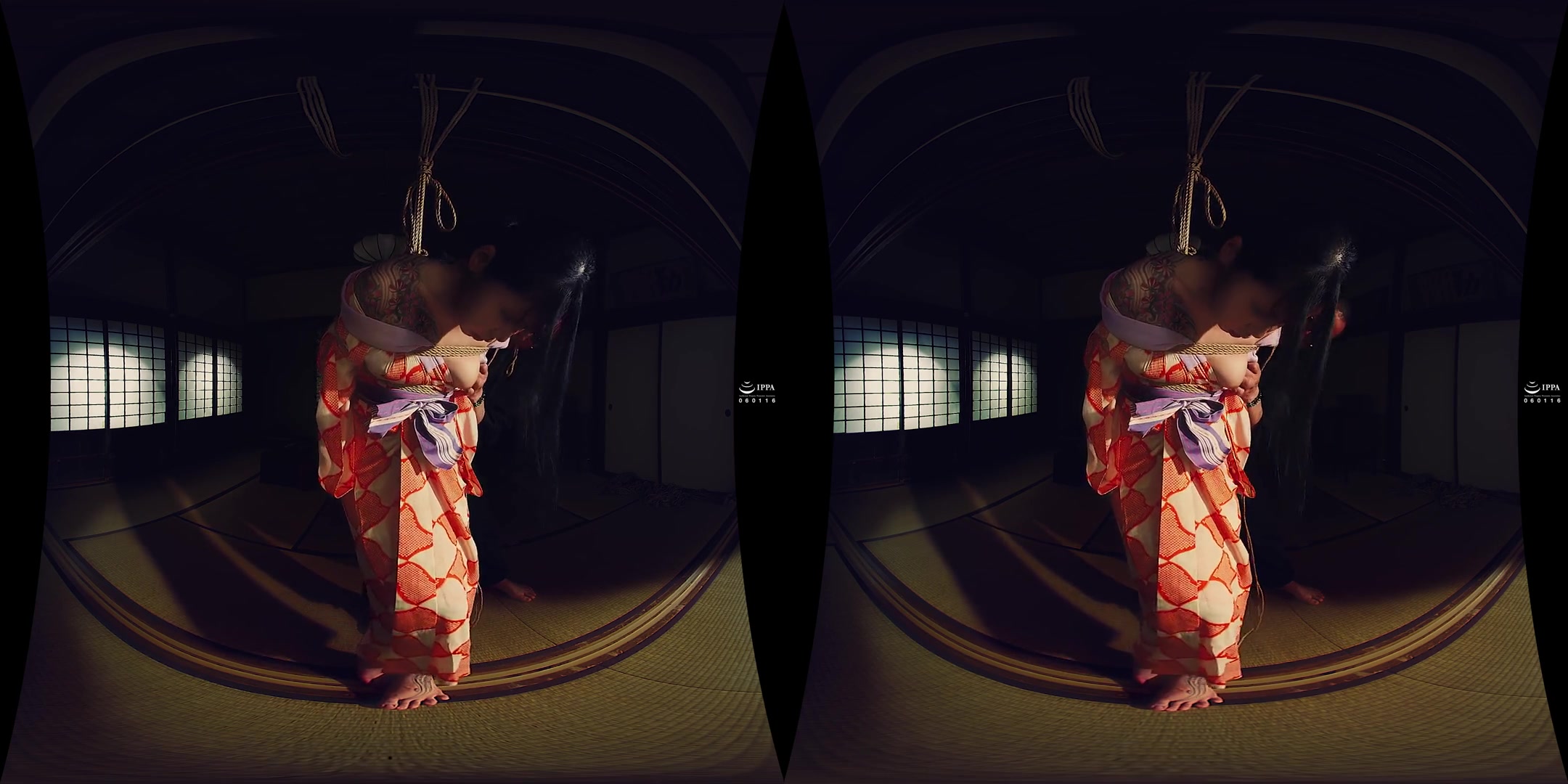 Bondage VR: Binding Her Thighs and Legs; Traditional Japanese Rope Bondage Shibari 3D VR