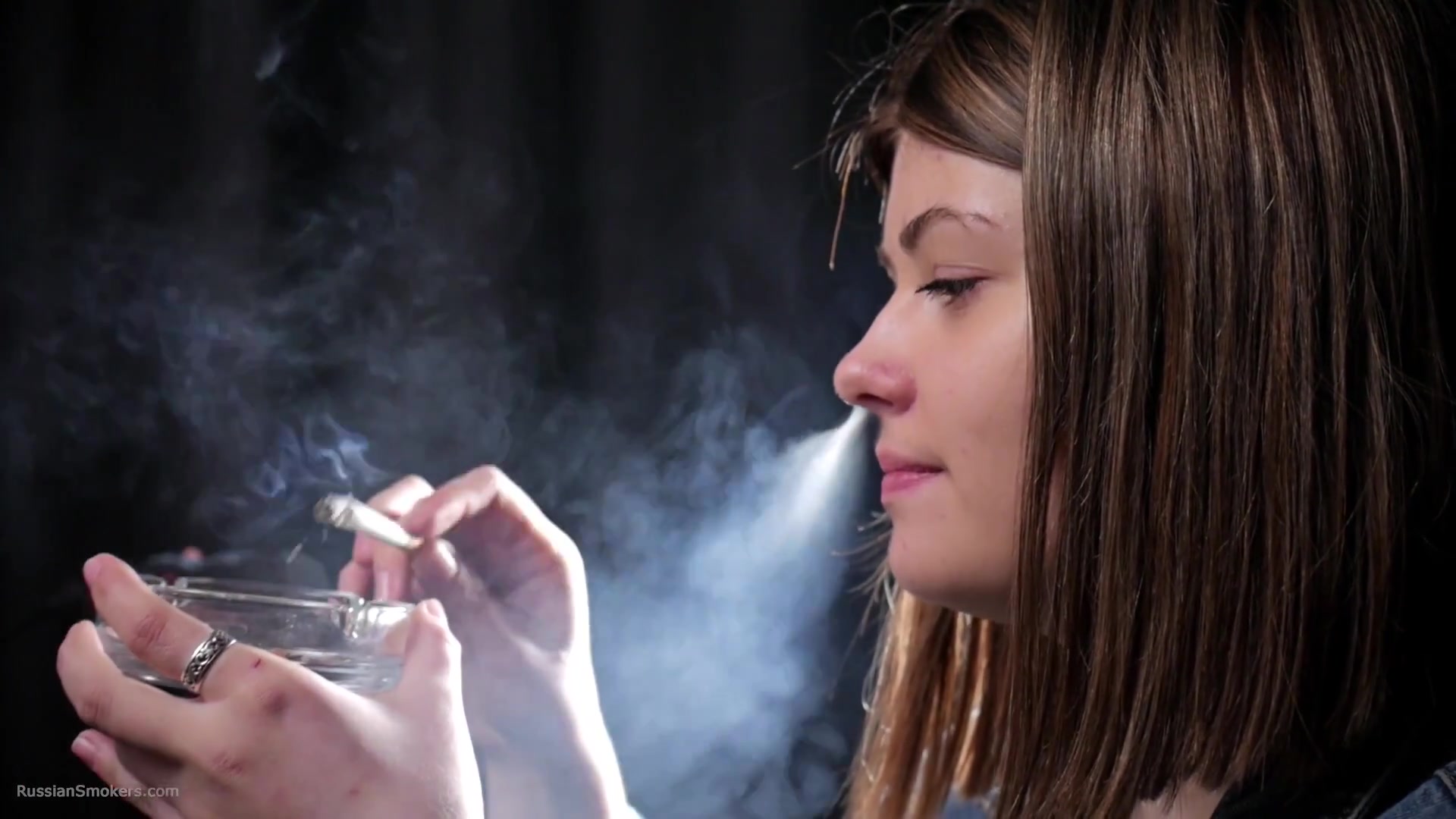 Side View Of Smoking 100mm Cigarette