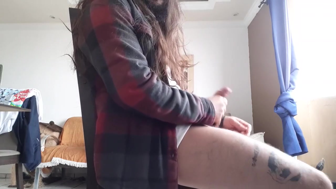 Long Hair Viking Man Cumming For The Camera
