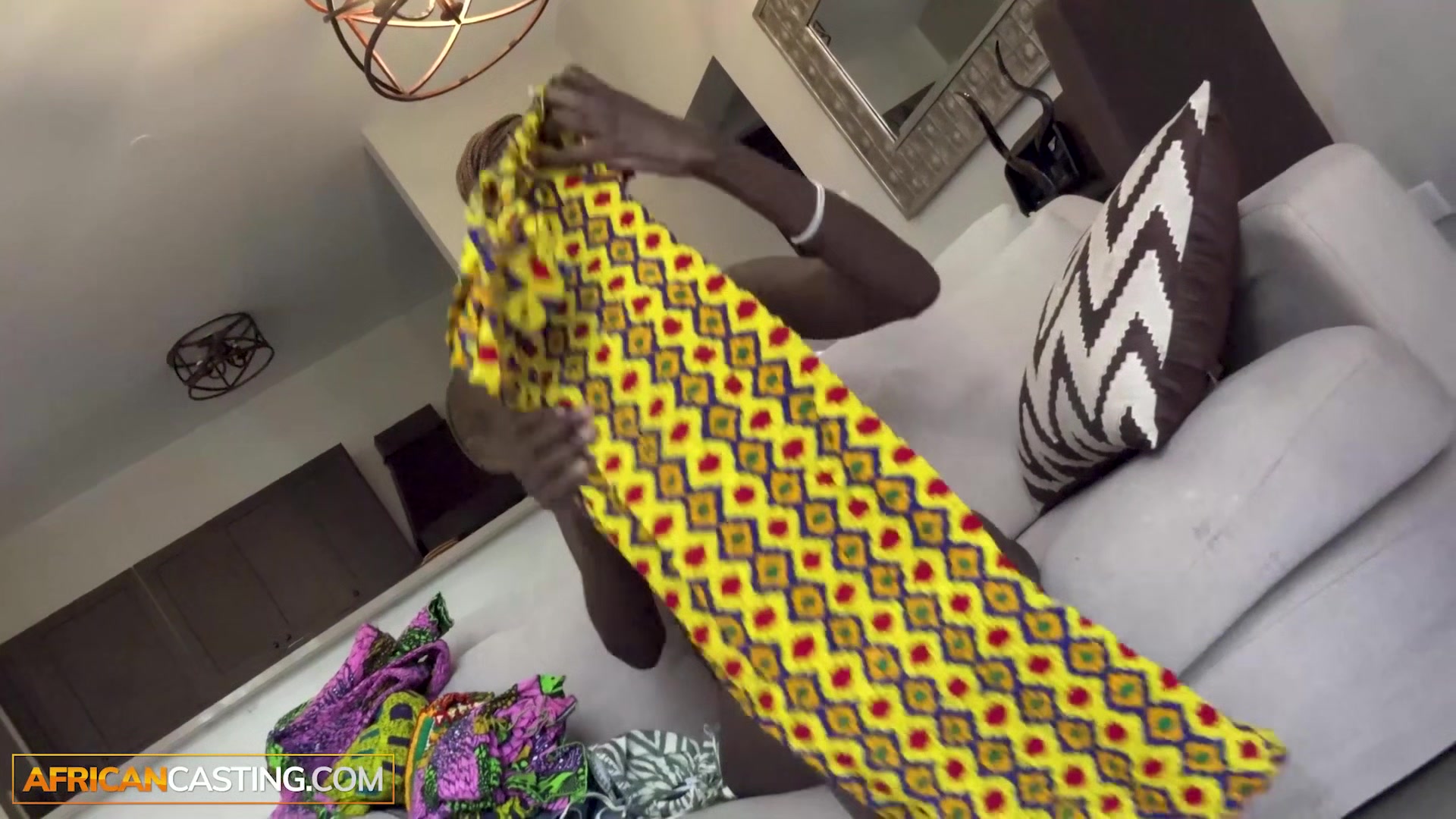 Amateur African model shows her cowgirl riding skills at casting!