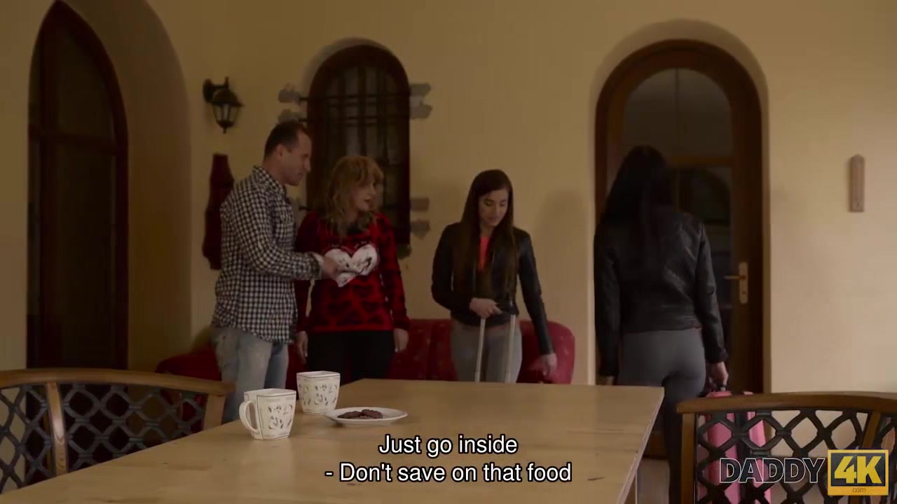 DADDY4K. Handsome stepdad has FFM threesome with stepdaughters Eveline and Silvia Dellai