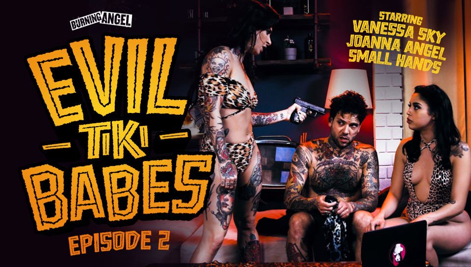 Joanna Angel & Vanessa Sky & Small Hands in Evil Tiki Babes: 2 - BurningAngel