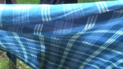 Titted Blond fuck on the lawn