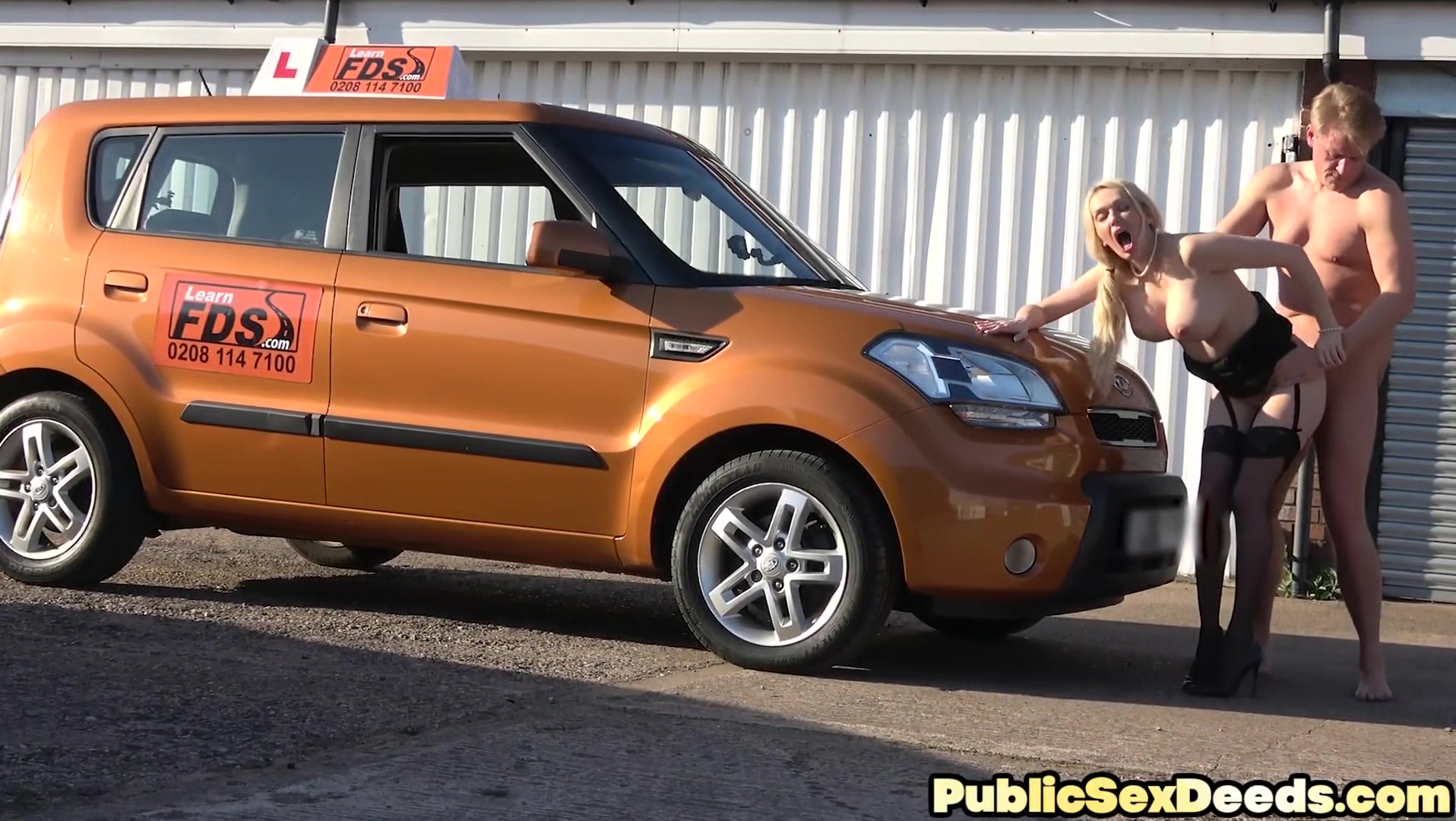 Bigass blonde babe pounded by instructor