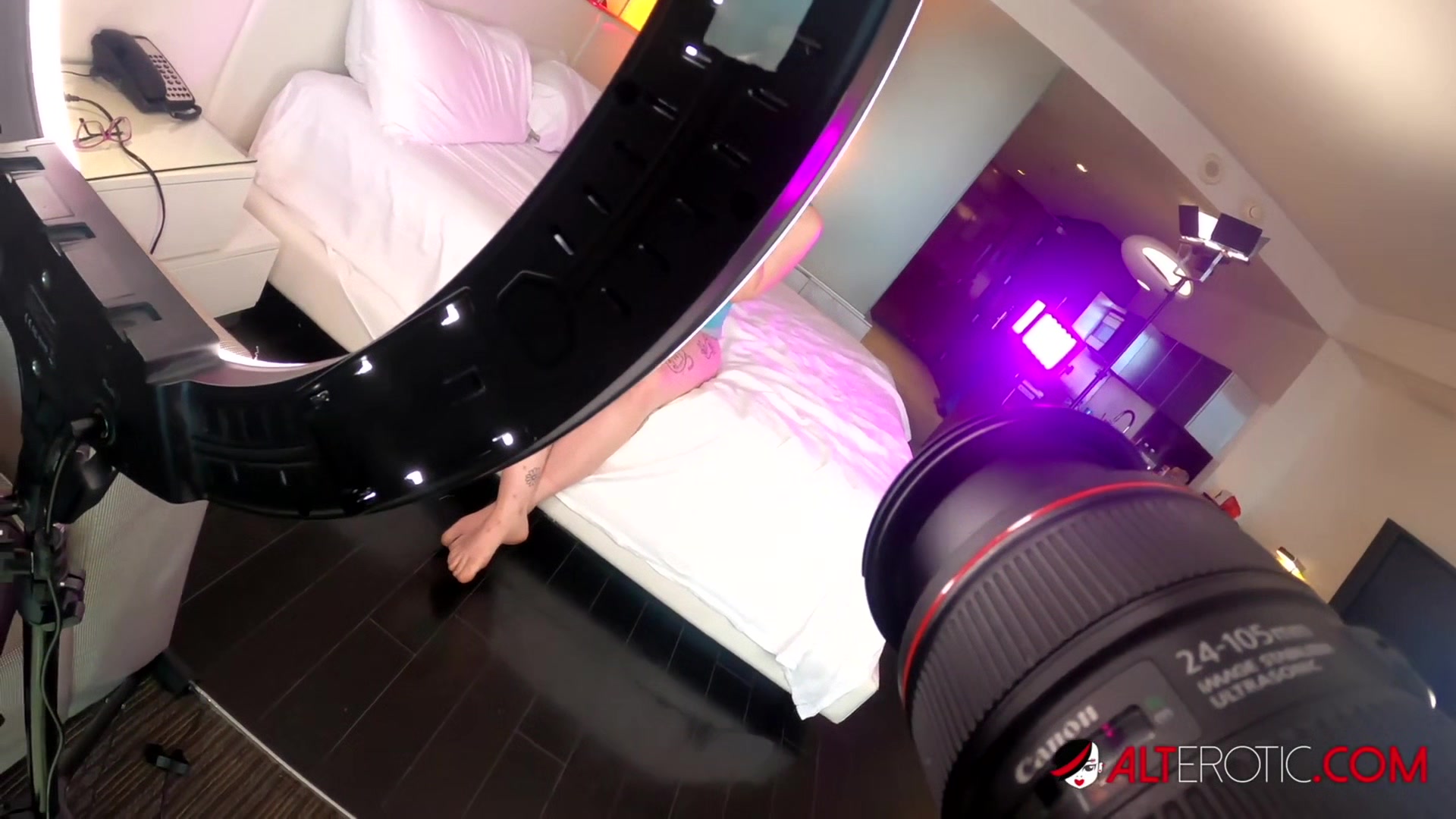BTS photoshoot with alt girl Katt Morehead