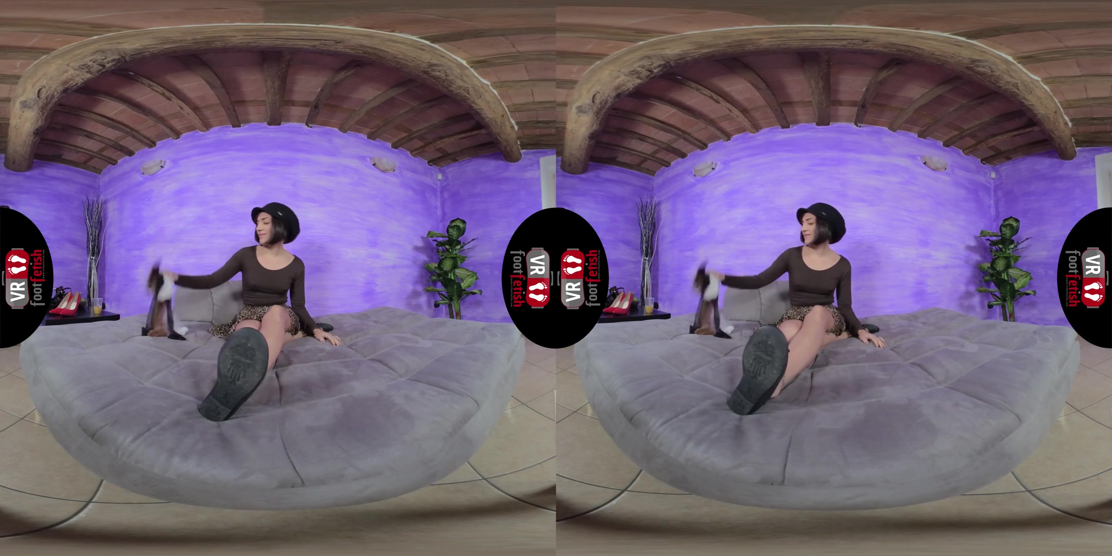 Dazzlingly Beautiful Aradia Tries On Different Pairs Of Hold-Ups - VRFootFetish