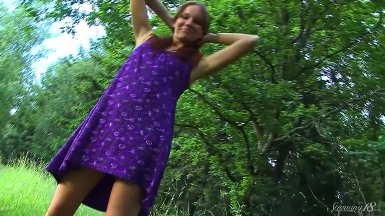 Teen 18+ Anastasia Finger Bangs Her Slit In The Woods!