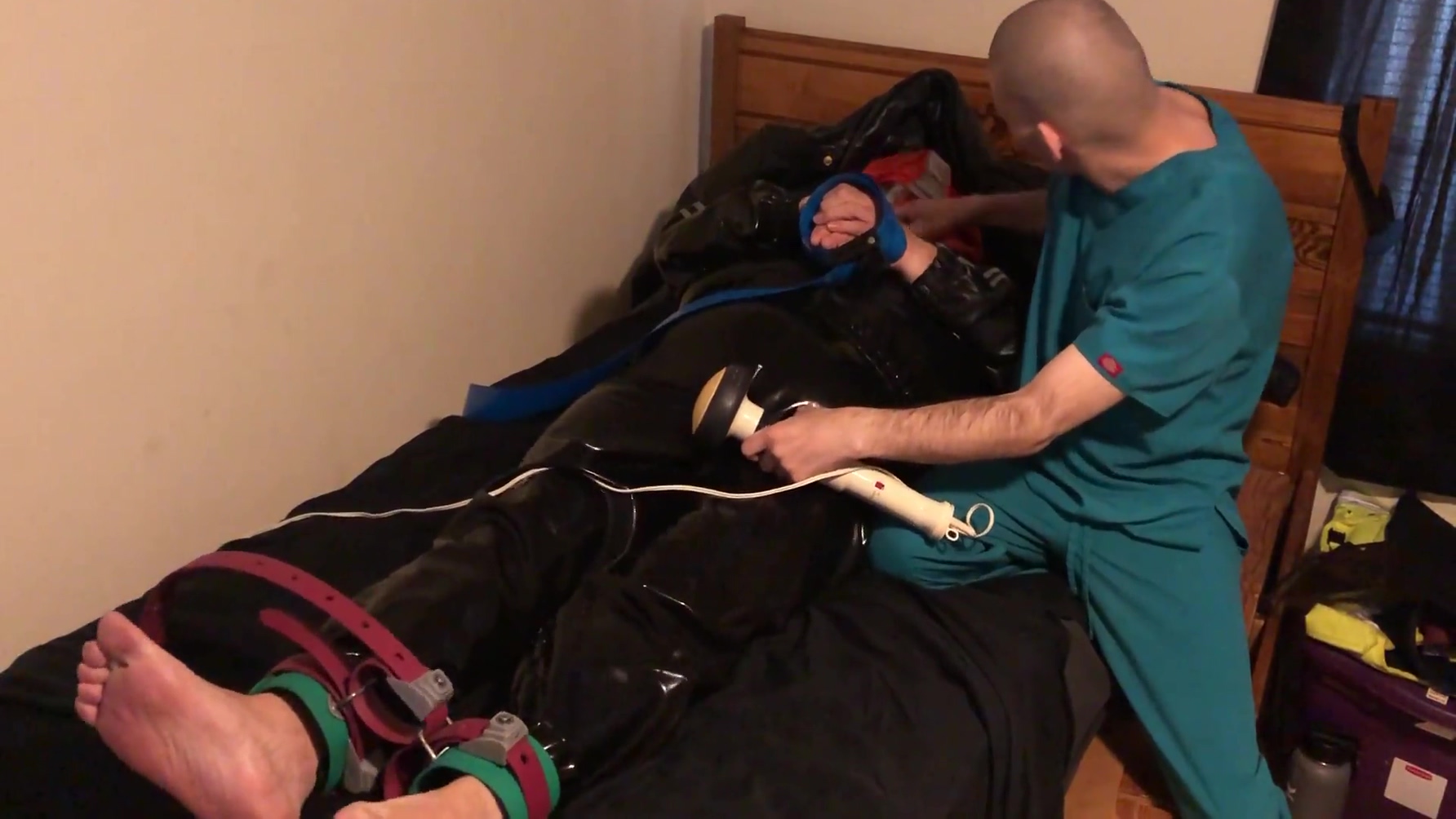 Jun 15 2022 - Rubber Boy Gets Smothered In Leather While Tied Up In Latex