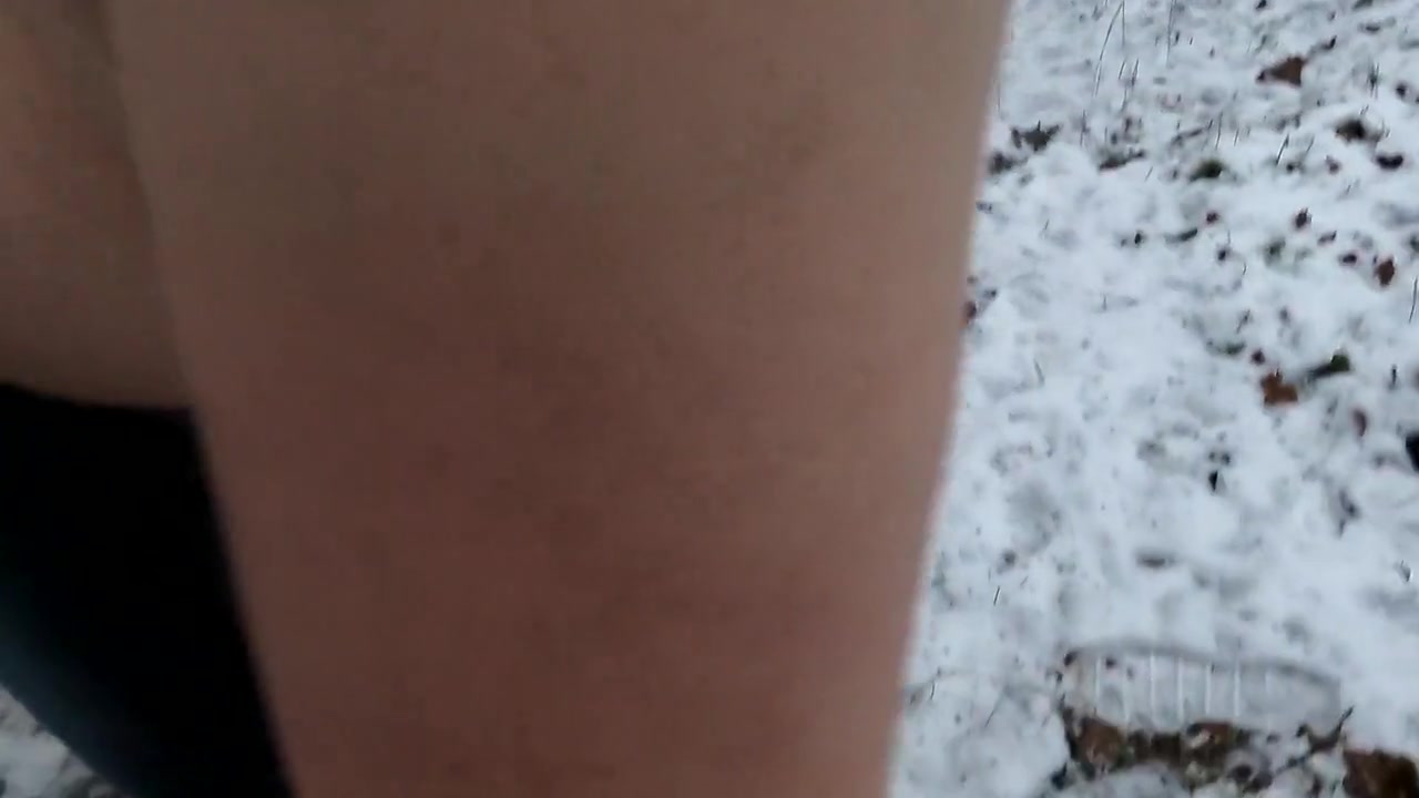 Chest And Slapping Tits In Winter Forest