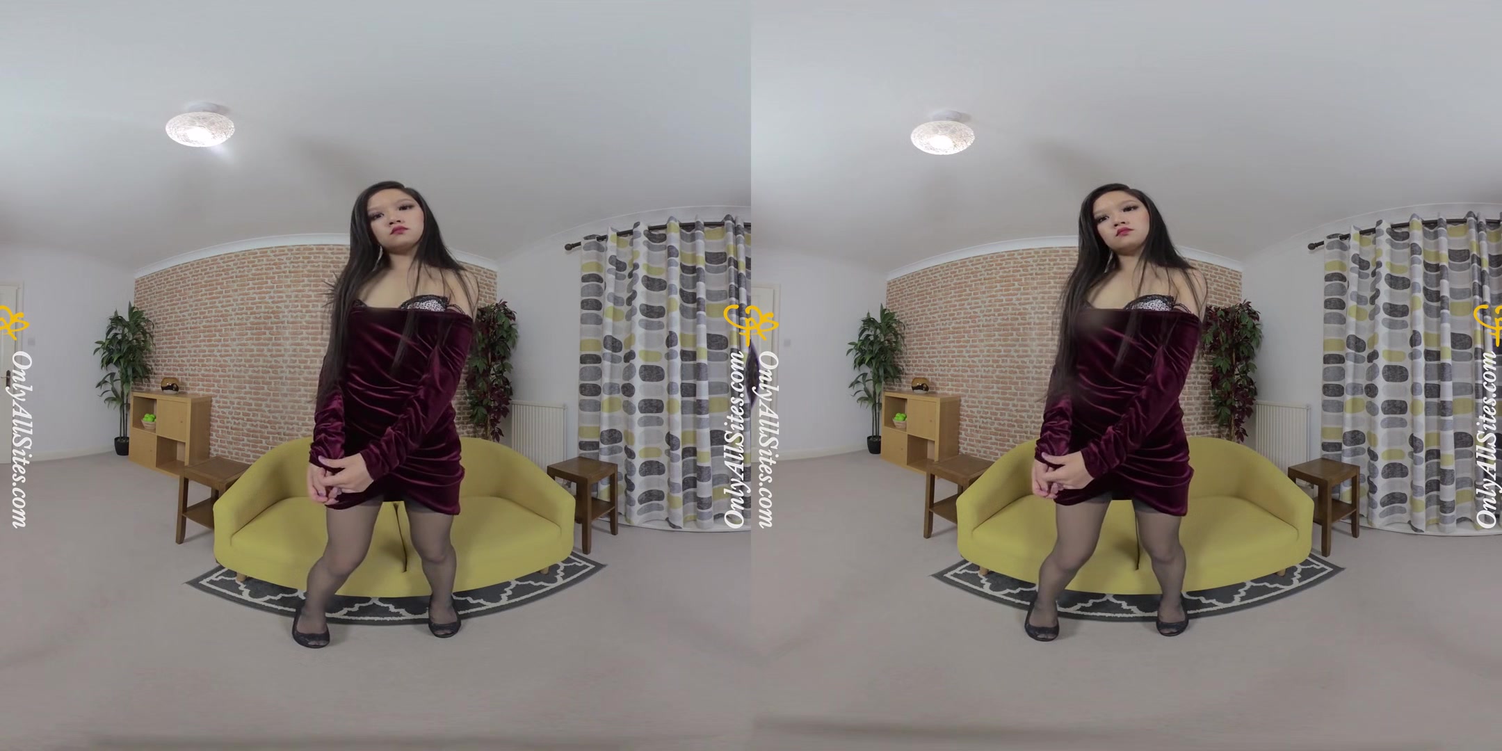 Louisa Lu - Sexy Asian Girl; Asian Goth Girl Striptease