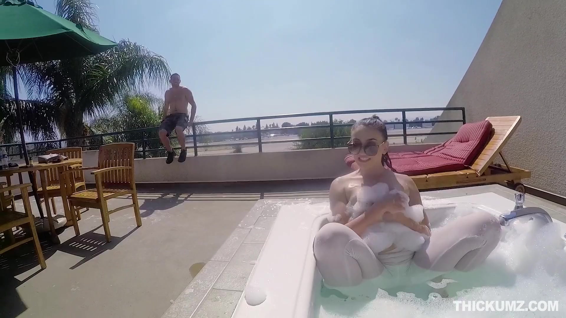 Thickumz - Outdoor jacuzzi sex with booty hottie