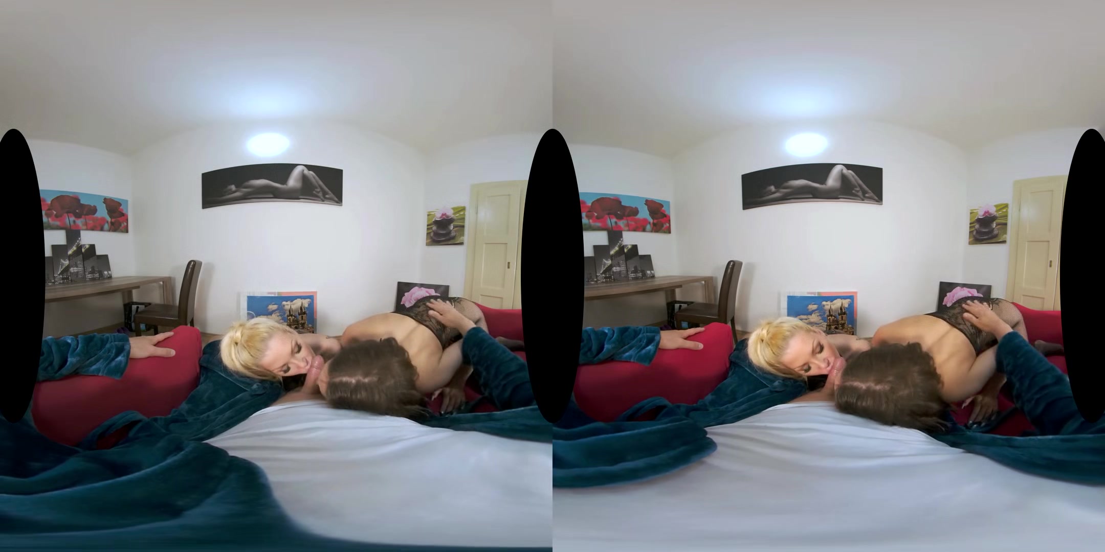 Barbie Sins and Barbara Bieber: Double Down - Double Blowjob From Two Busty Pornstars