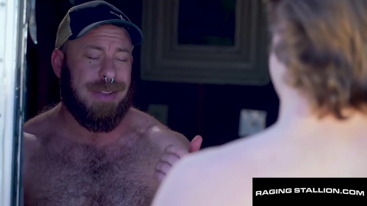 Big Dick Step- Fills Ian Sterlings Mouth & Hairy Hole In The Trailer
