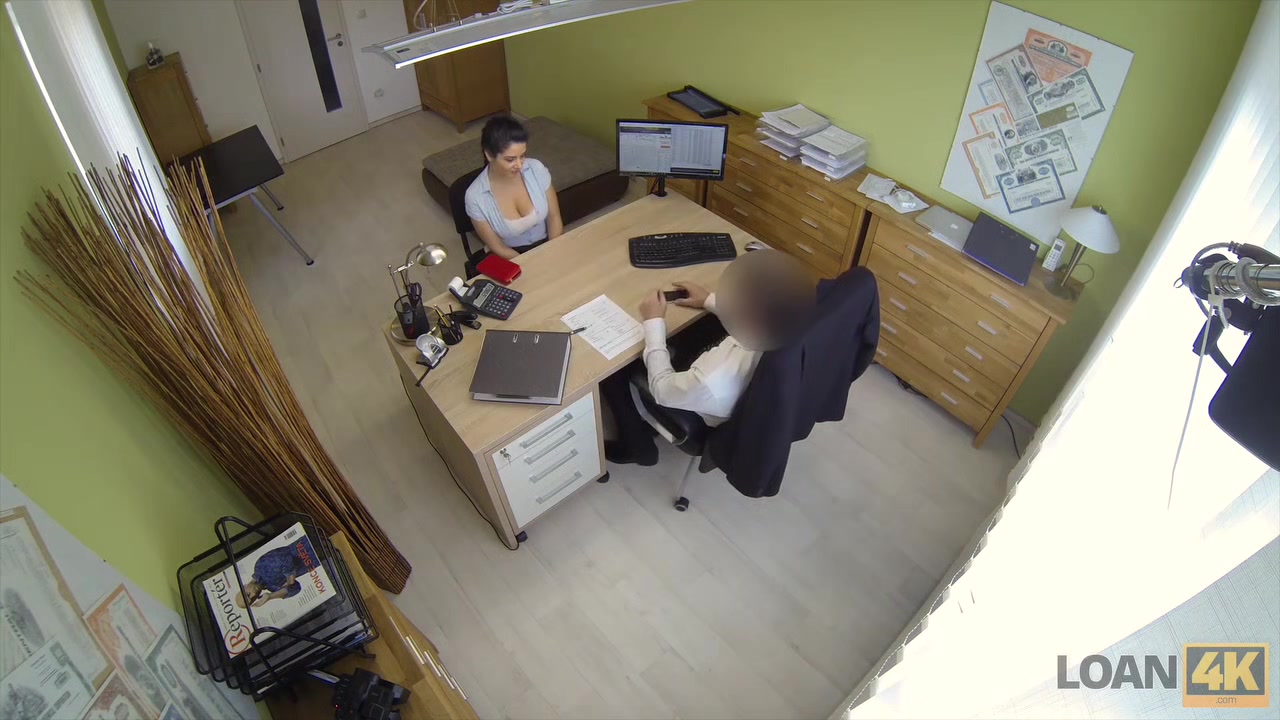LOAN4K. Modest brunette has dirty sex for cash in the loan agency