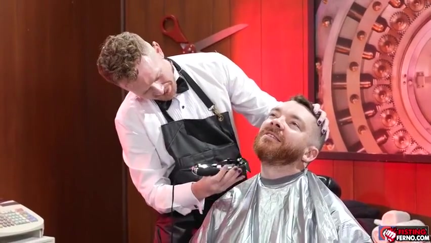 Barber Logan Bell Shaves And Fist Fucks With Nathan Daniels